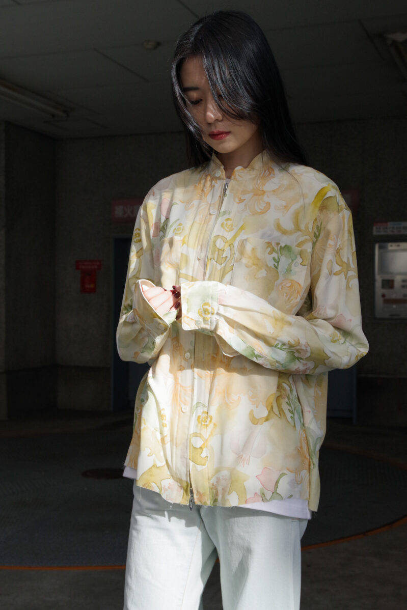 masu GRANNY ZIP-UP SHIRTS シルク,ZIPUP,シャツ